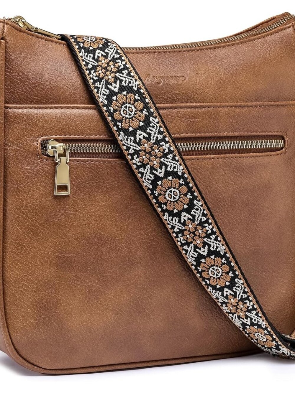 Crossbody Bags for Women Leather Purses: Vegan Cross Body Bag with Adjustable Wi